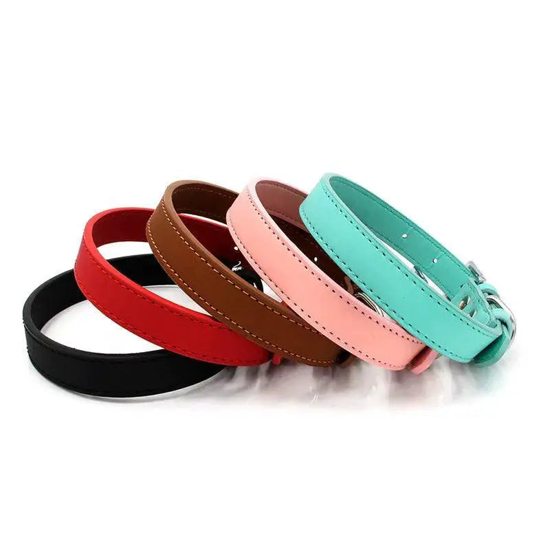Affordable Leather Pet Collar for Small Dogs and Cats