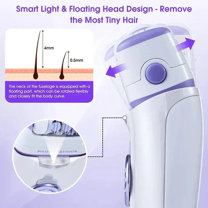 3in1 Women Epilator Hair Removal Shaver for Smooth Skin