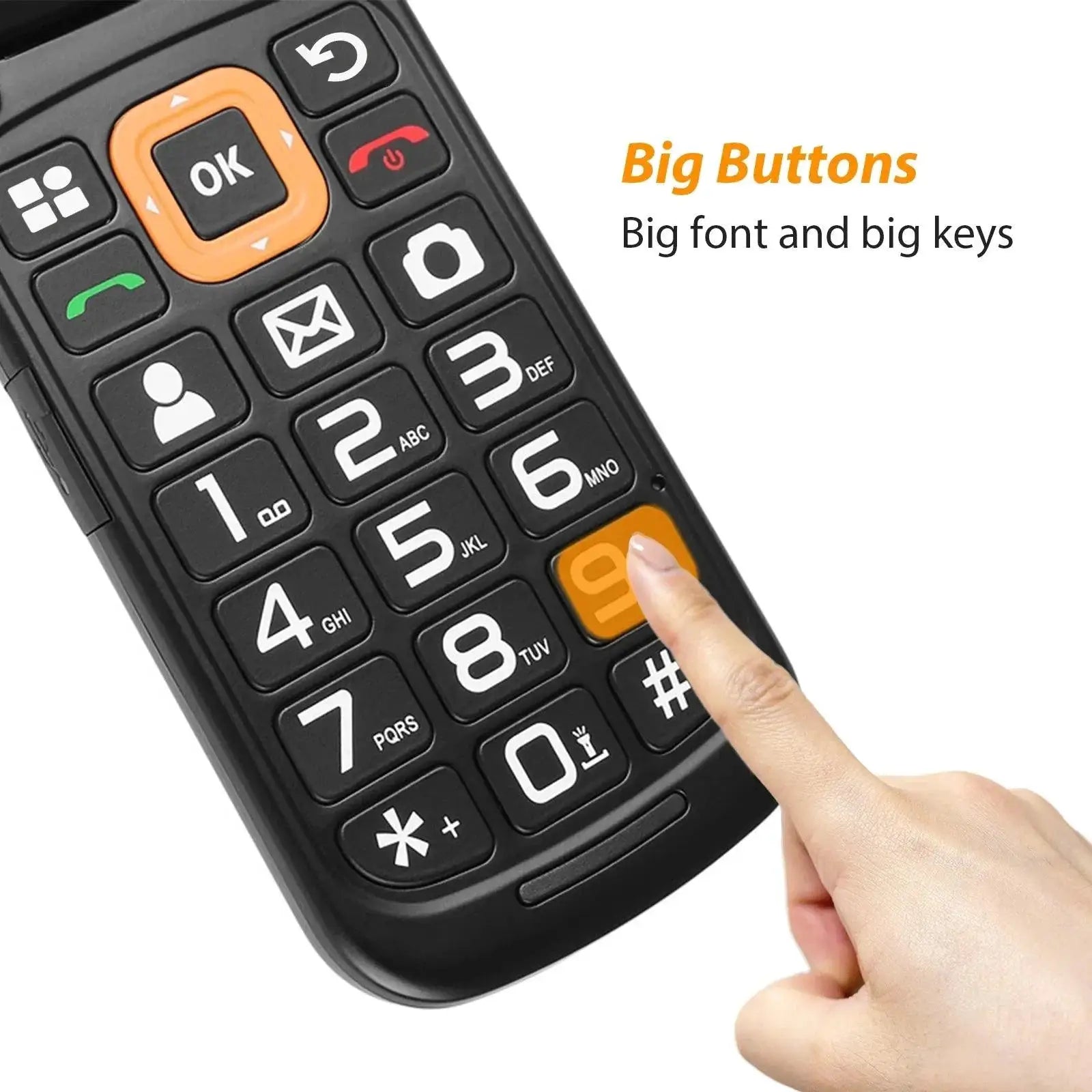 UNIWA V909T 4G Flip Phone For Elderly Dual Screen Model