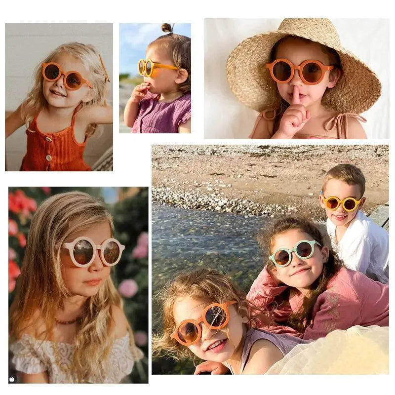 Colorful Round Frame Kids Sunglasses With UV Protection