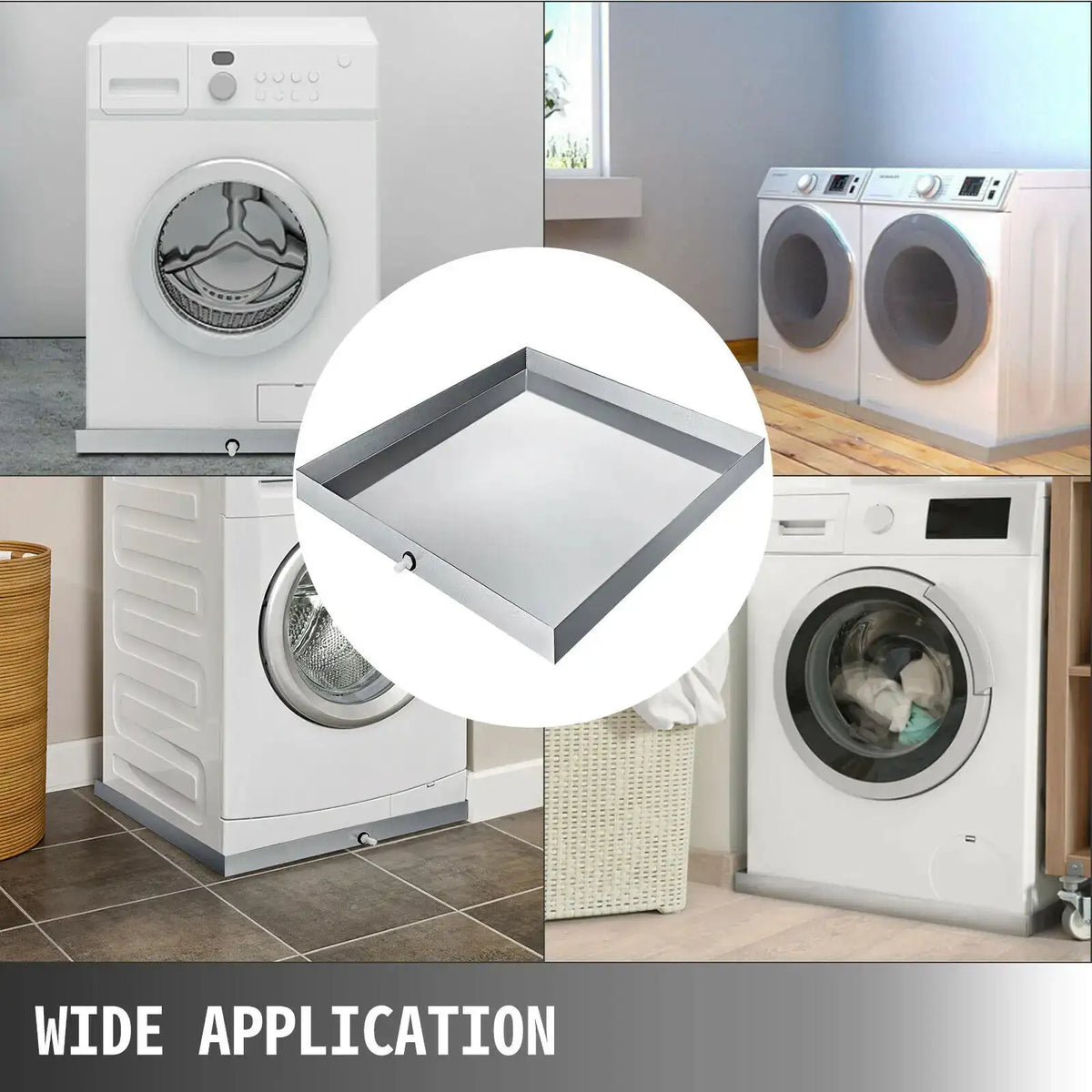 VEVOR Multi-Size Washing Machine Pan Stainless Steel Drip Drain — product view 2
