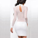 Captivating Mesh Bandage Bodycon Mini Dress for Evening Wear