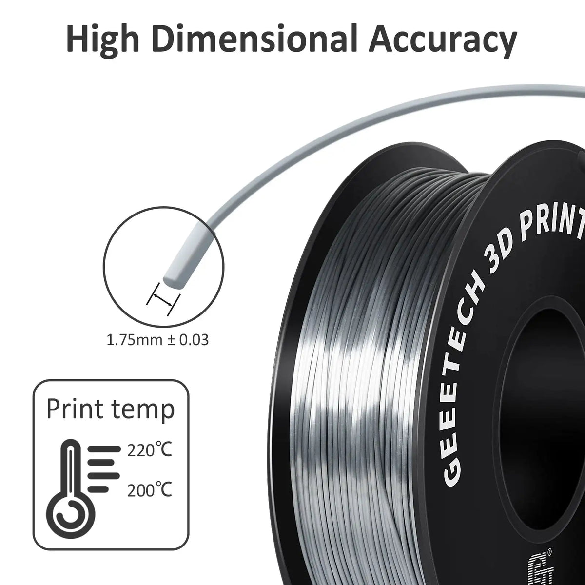 Geeetech PLA Filament - Smooth Prints — White Germany — product view 3