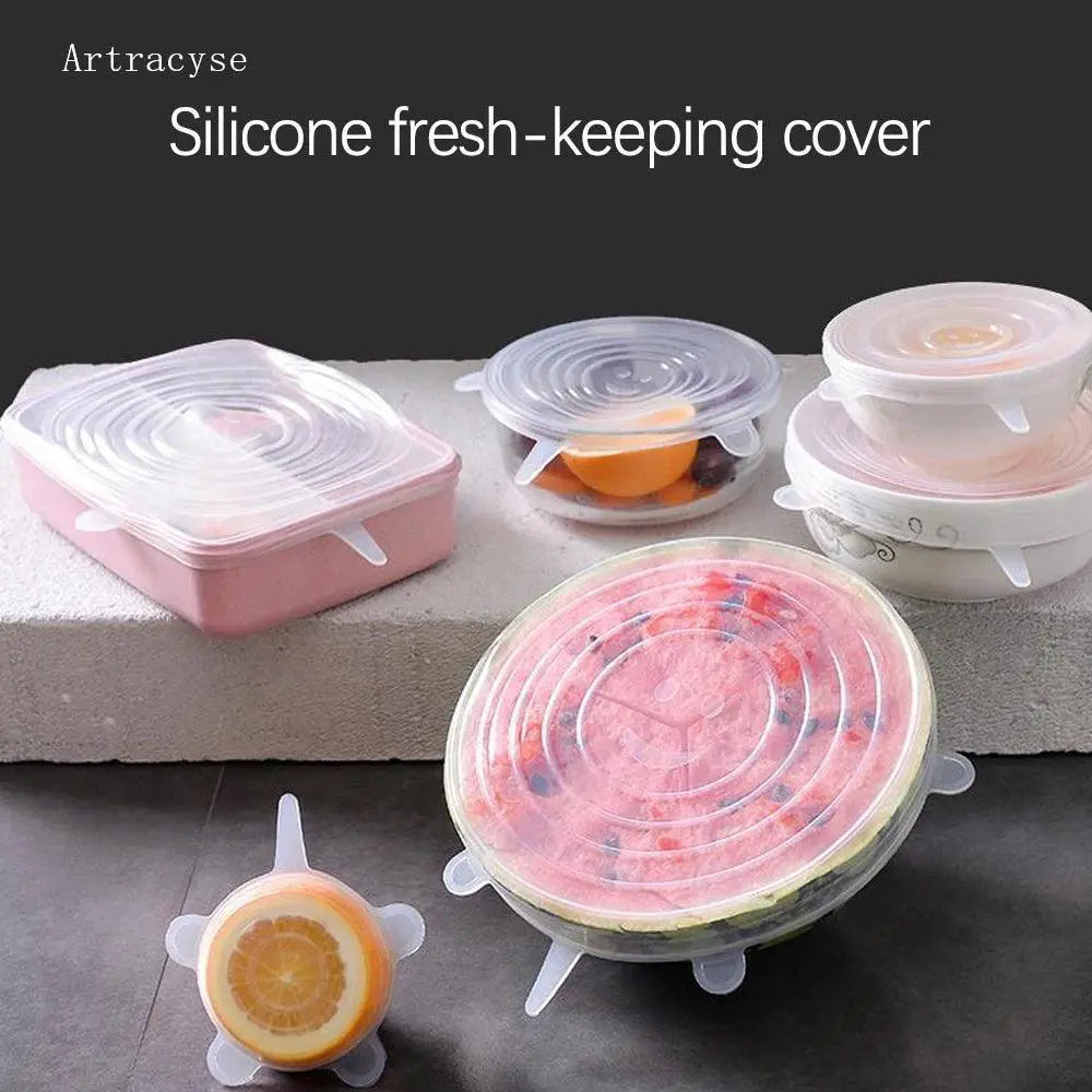 Reusable Silicone Stretch Lids For Food Storage Eco Friendly