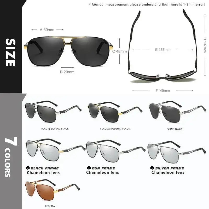 Premium Mens Polarized Photochromic Sunglasses for Driving