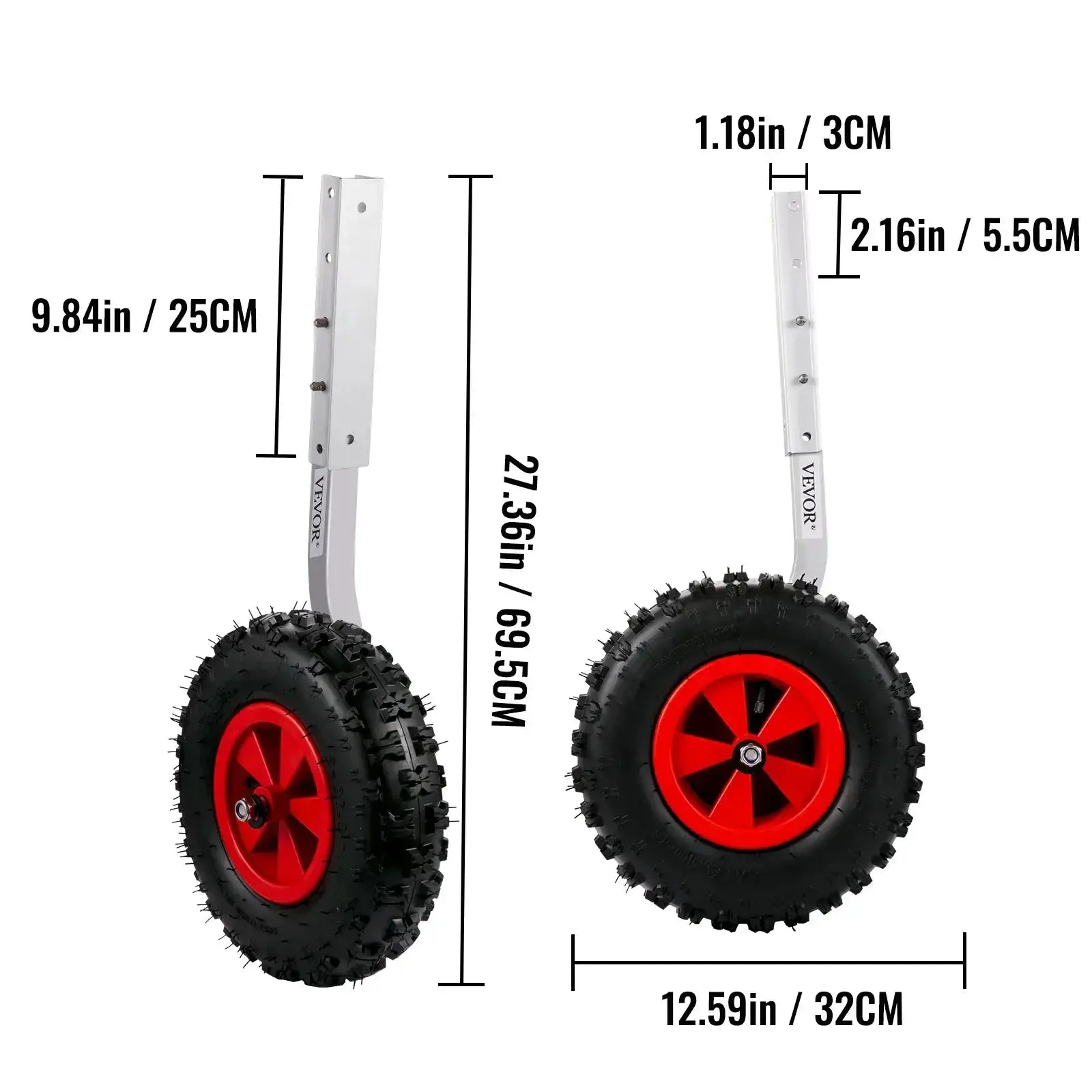 VEVOR 2 Pack Inflatable Boat Launching Wheel 227 KG Capacity