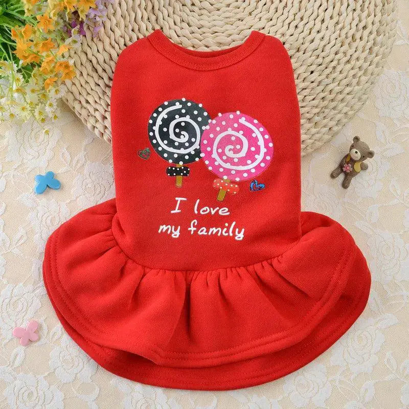 Festive Cashmere Dog Dress for Small Pets Christmas Apparel
