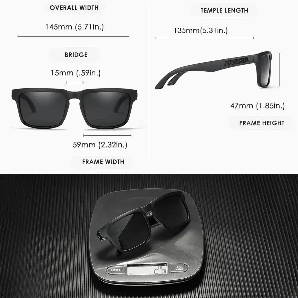 KDEAM Unisex Polarized Sunglasses Square Design 55mm