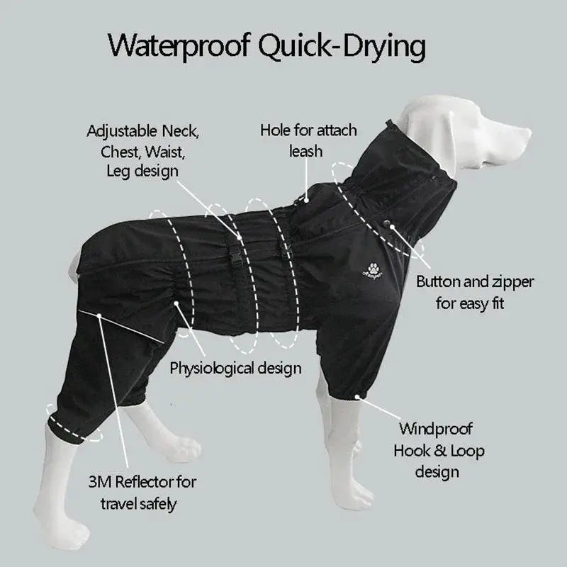 Waterproof Dog Winter Coat With Reflective Raincoat