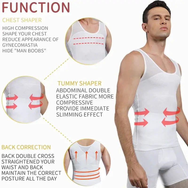 Men Slimming Compression Shirt For Gynecomastia Control