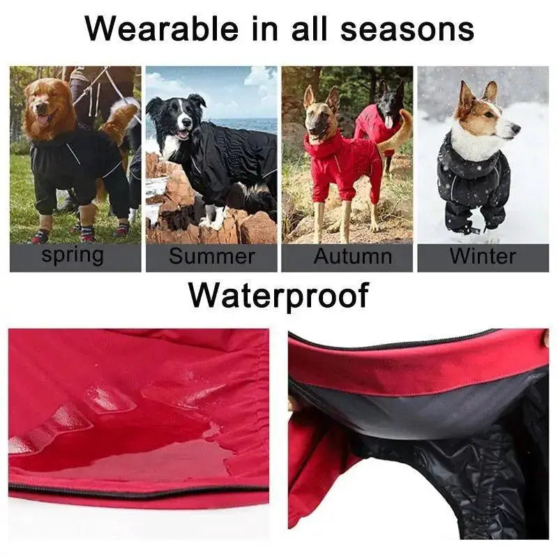 Waterproof Dog Winter Coat With Reflective Raincoat