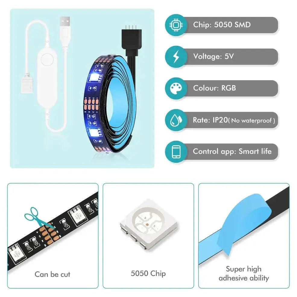 Smart Zigbee LED Strip Lights Voice Control RGB Colors