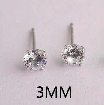 Sparkling Crystal Silver Stud Earrings Wedding Jewelry