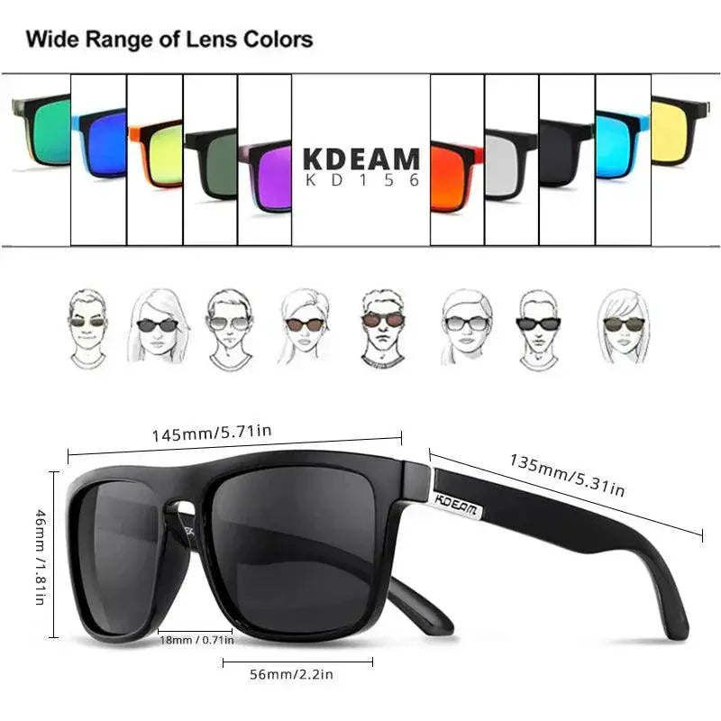 KDEAM Polarized Sunglasses For Men Classic Square Frame