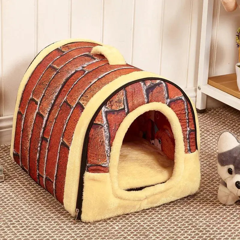 Soft Cozy Dog Cave Bed With Removable Cushion Warm Nest