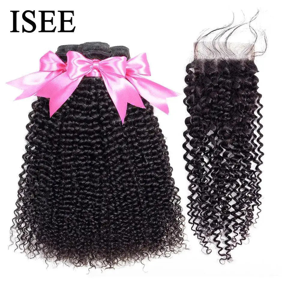 Mongolian Kinky Curly Hair Set Human Hair Bundle Premium
