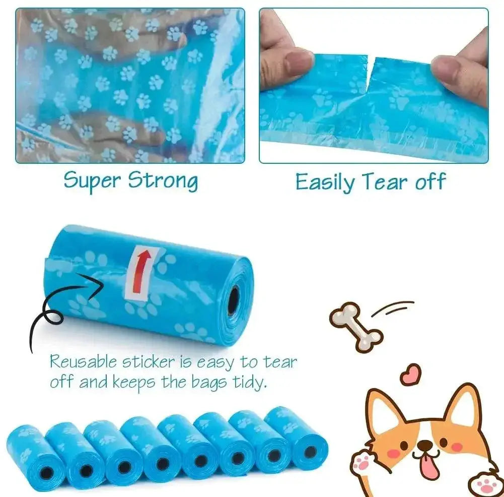 Pet Waste Bag Set With Leash Clip And Portable Dispenser