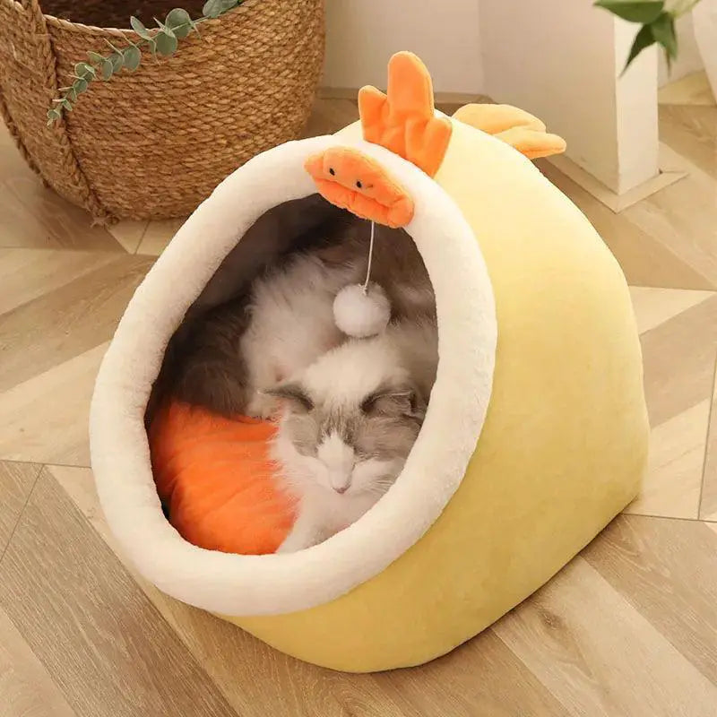 Sweet Cozy Cat Bed Lounger House Tent Washable Mat For Cats