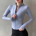 Breathable Womens Zip Sports Jacket Yoga