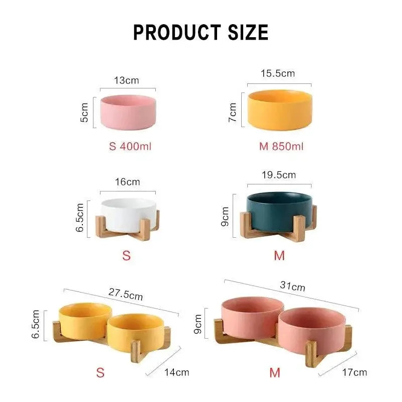 Ceramic Pet Feeding Bowls Eco Friendly Colorful Durable