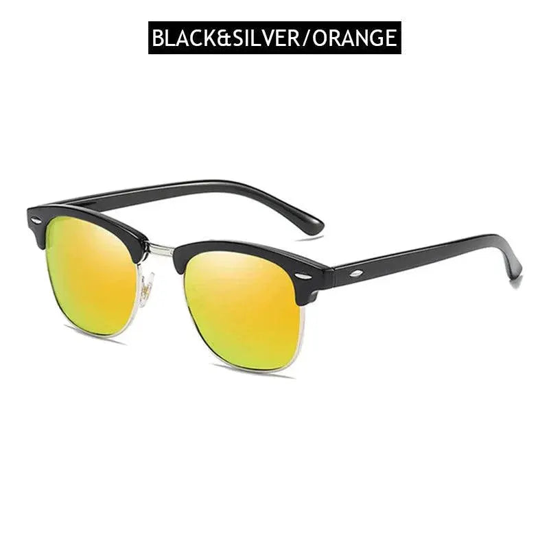 Retro Half Frame Polarized Sunglasses For Men And Women
