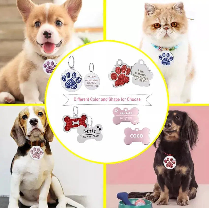 Engraved Personalized Pet ID Tags Custom Dog Collar Tags