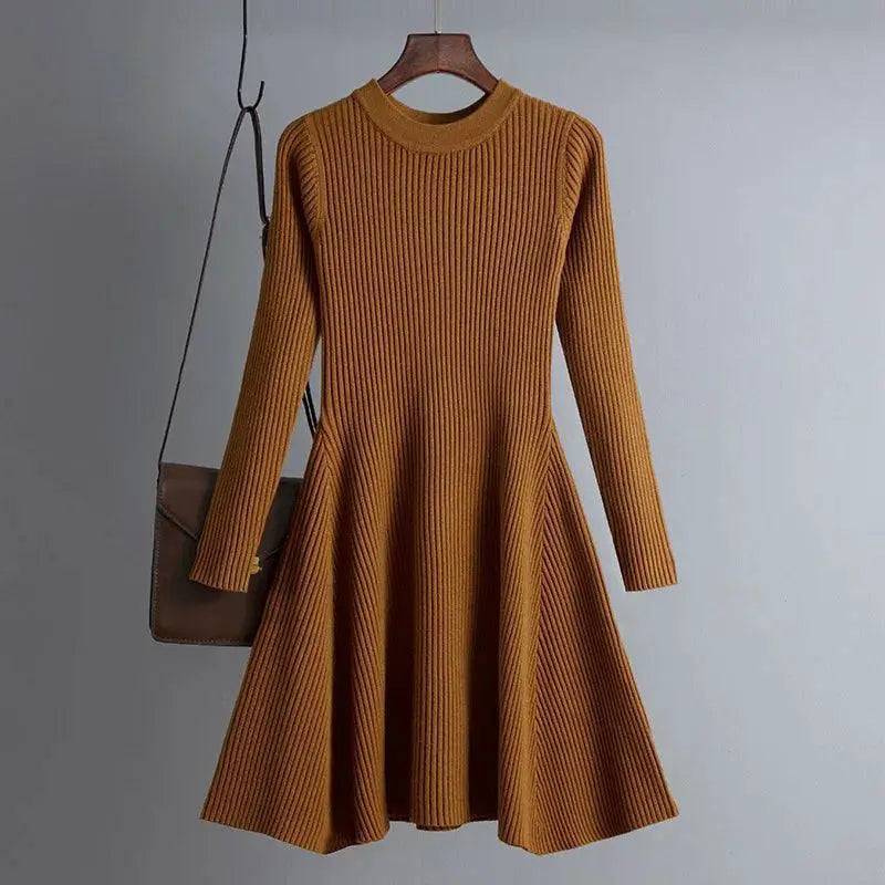 Knit Elegance Sweater Dress Chic A Line Style For Women