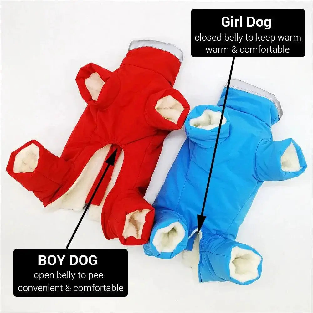 Winter Warm Reflective Waterproof Jumpsuit For Small Dogs
