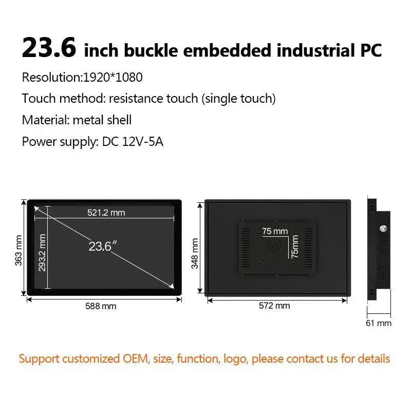 Industrial Touchscreen All In One PC For Control And Medical