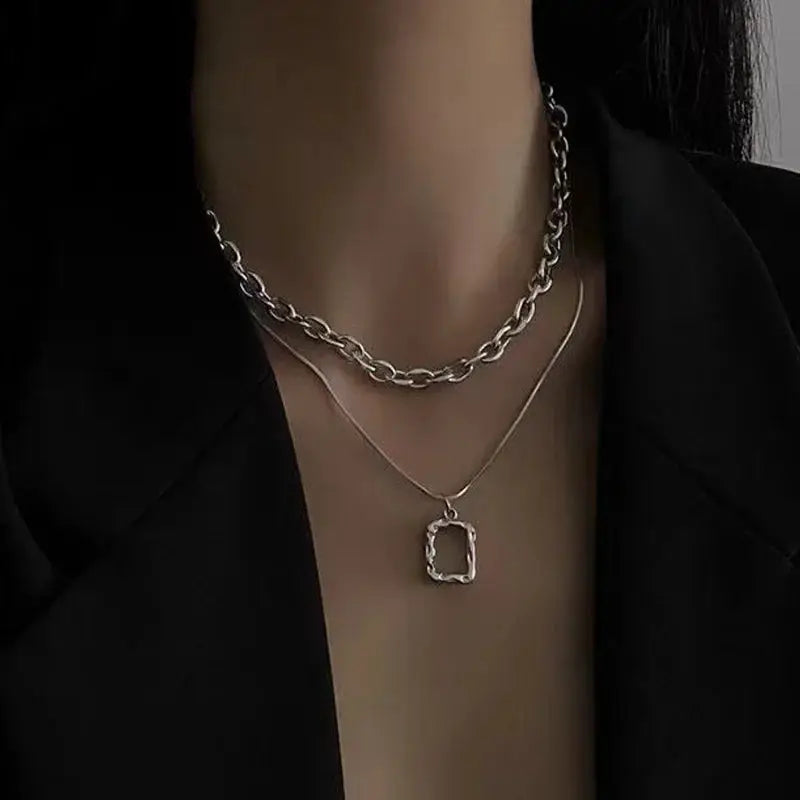 Unisex Multilayer Hip Hop Long Chain Necklace Jewelry
