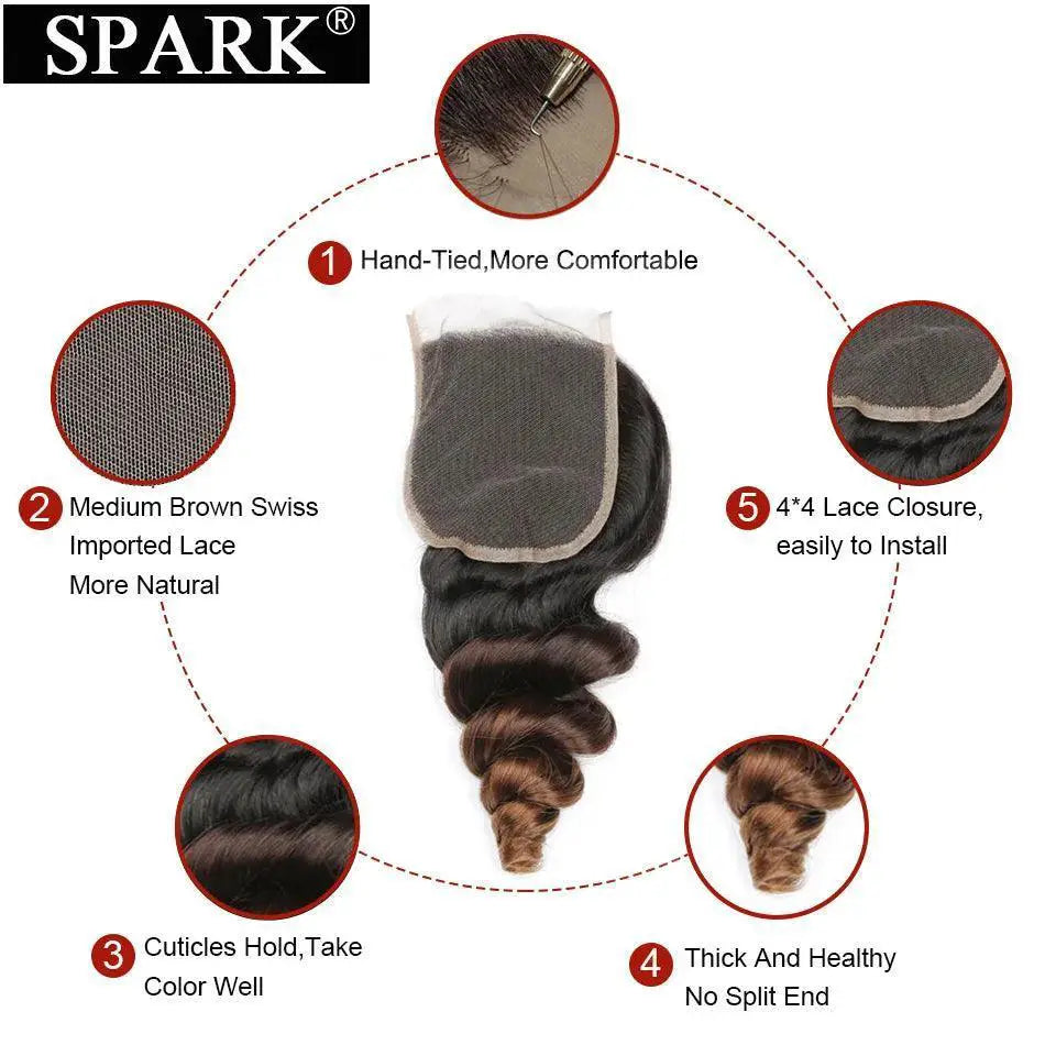 Spark Ombre Vibrant Brazilian Loose Wave Hair Extensions Set