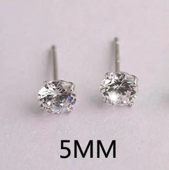 Sparkling Crystal Silver Stud Earrings Wedding Jewelry