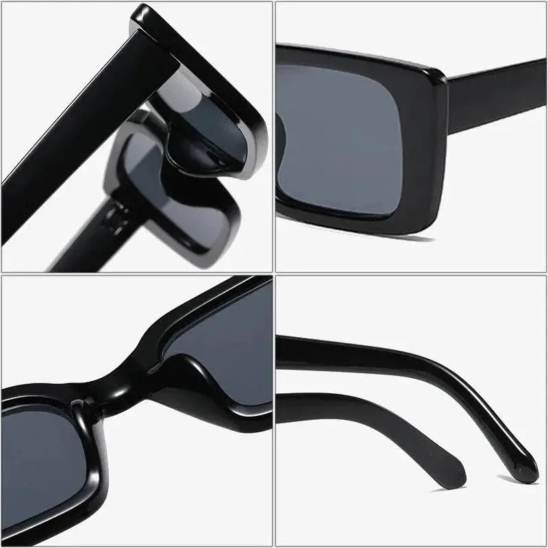 UV400 Retro Leopard Rectangle Sunglasses Unisex Fashion