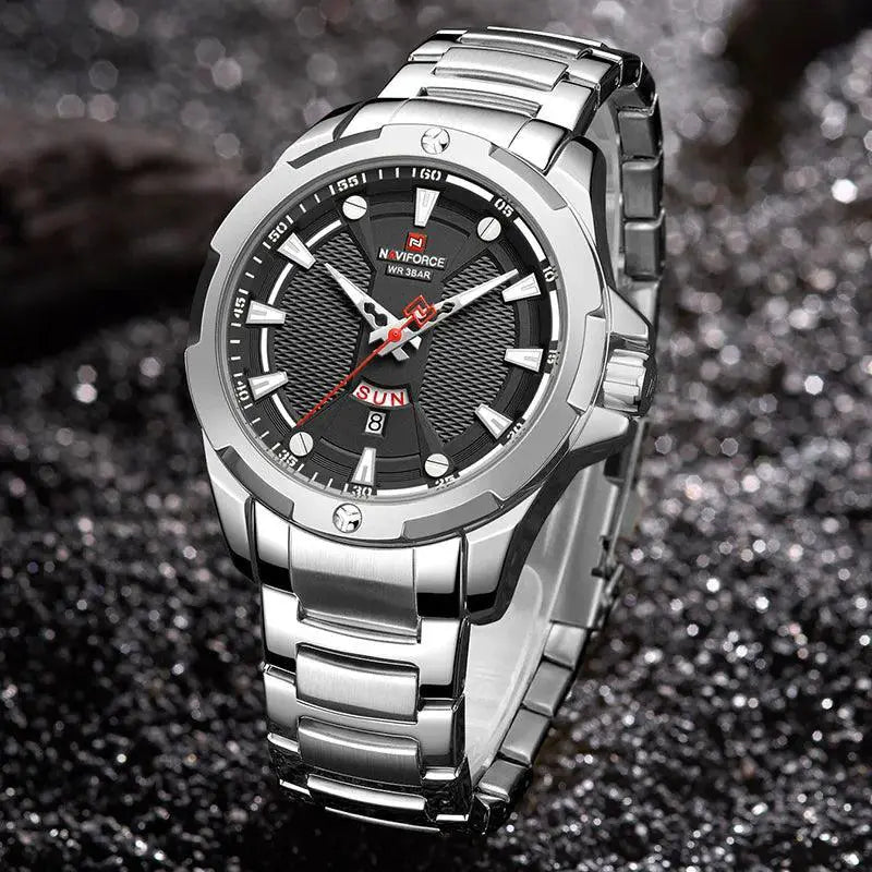 Naviforce Men's Stainless Steel Waterproof Sports Watch
