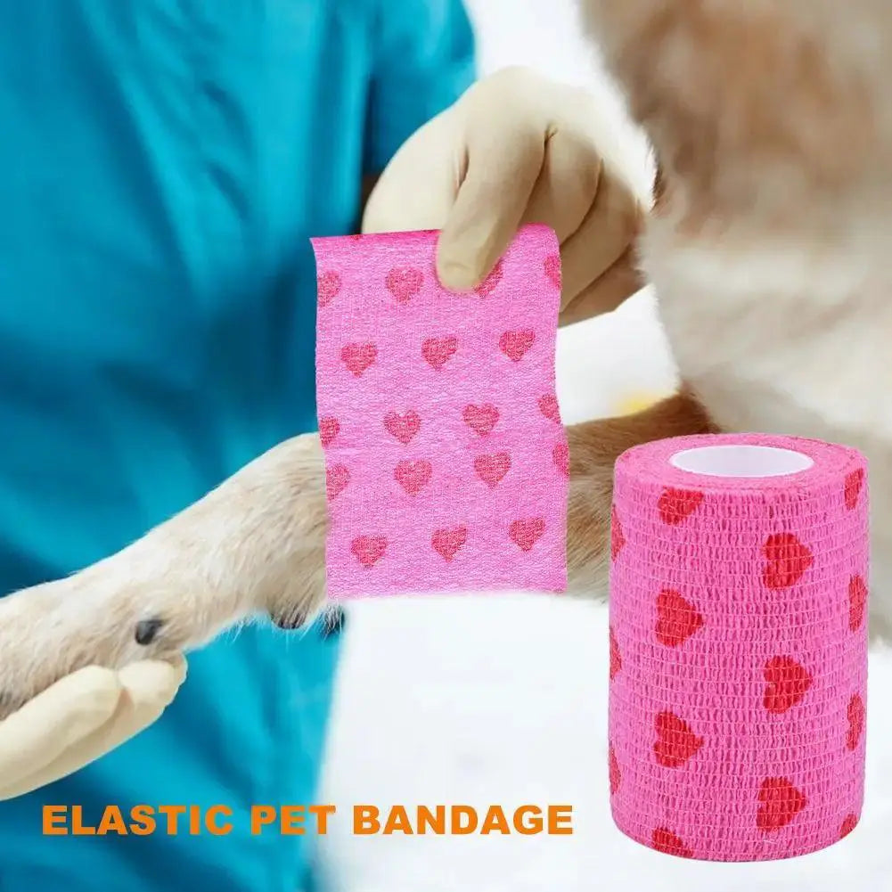 Pet Waterproof Tattoo Grip Bandage Cover Wrap Rose Red