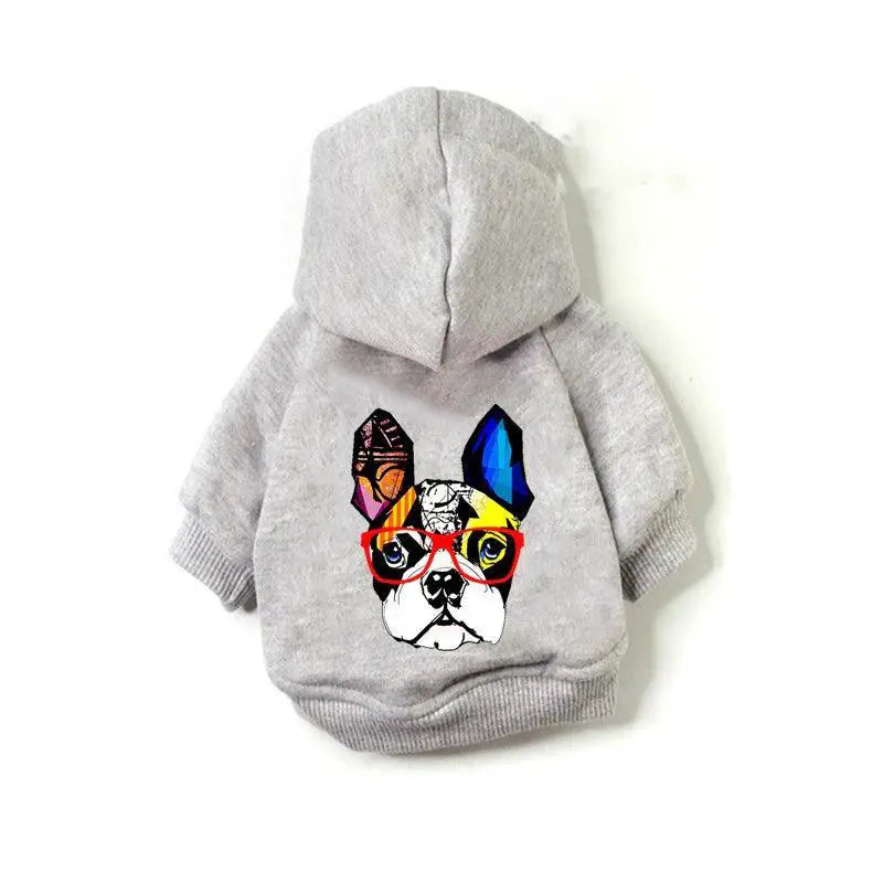 Winter Cotton Dog Hoodies For French Bulldogs Warm Stylish