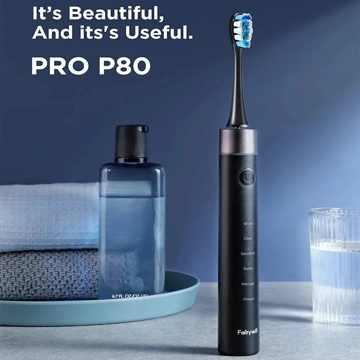Fairywill P80 Sonic Electric Toothbrush With Pressure Sensor
