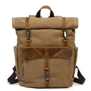 Vintage Canvas Leather Laptop Backpack