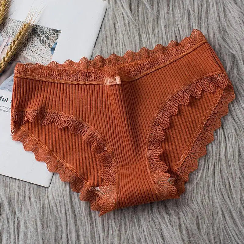 Soft Cotton Lace Panties Set Comfortable Lingerie Trio