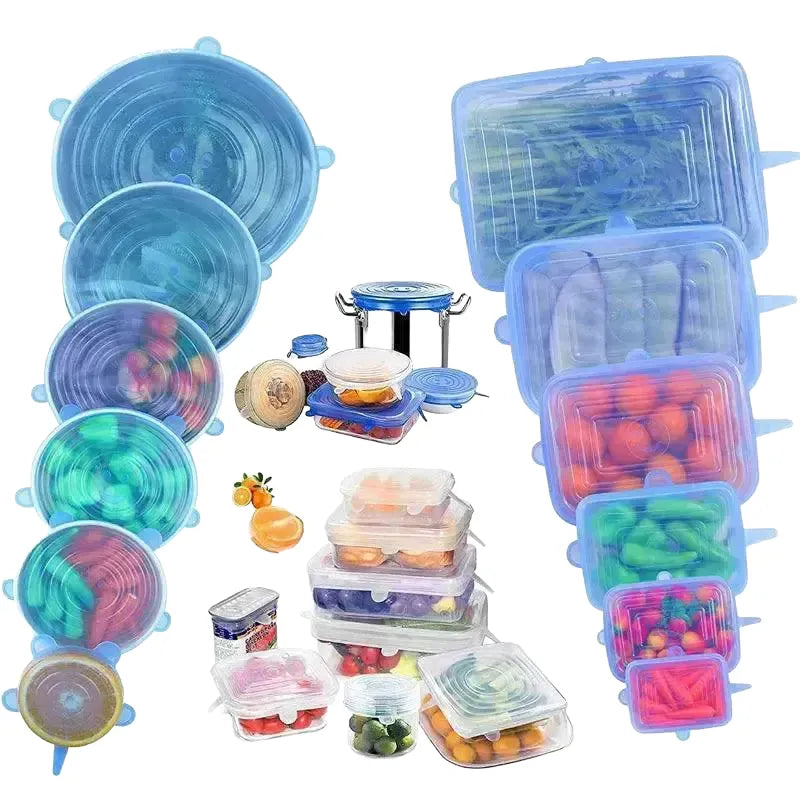 Silicone Stretch Lids for Fresh Food — Green-6PC