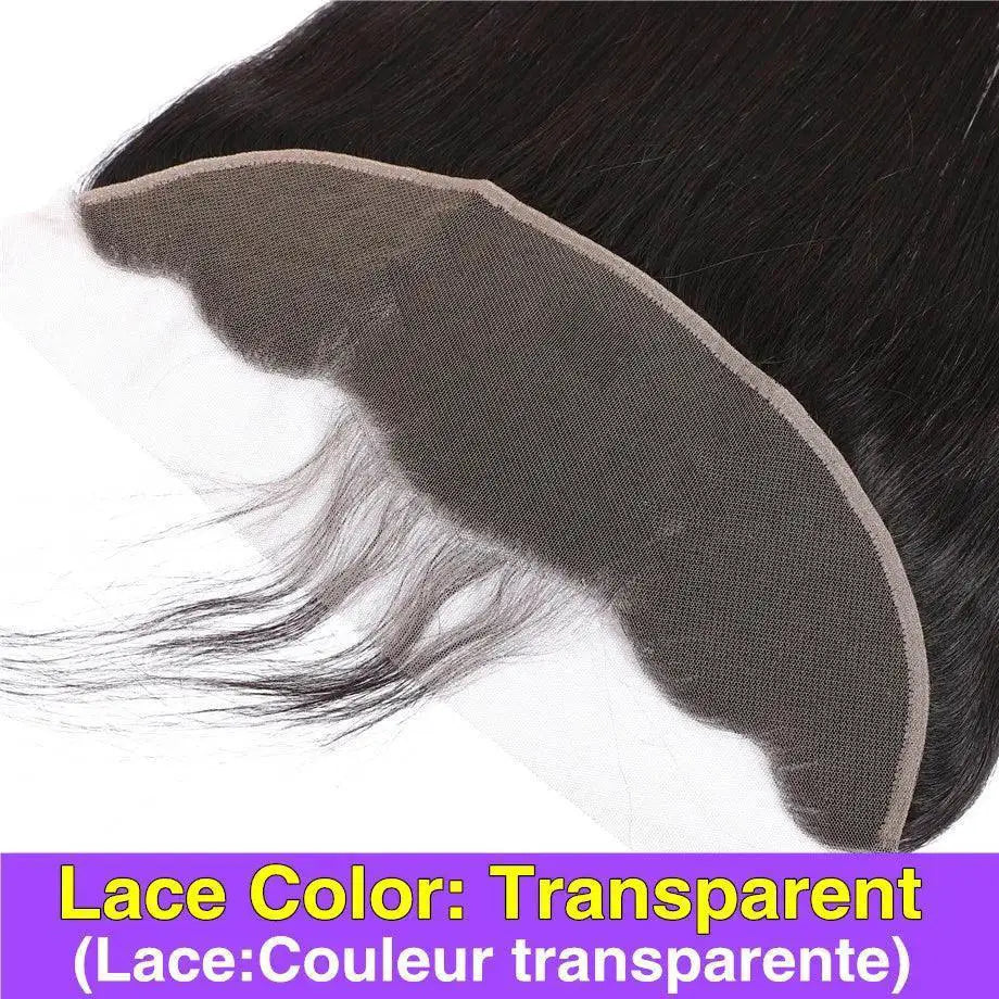HD Transparent Lace Brazilian Straight Hair Frontal Remy
