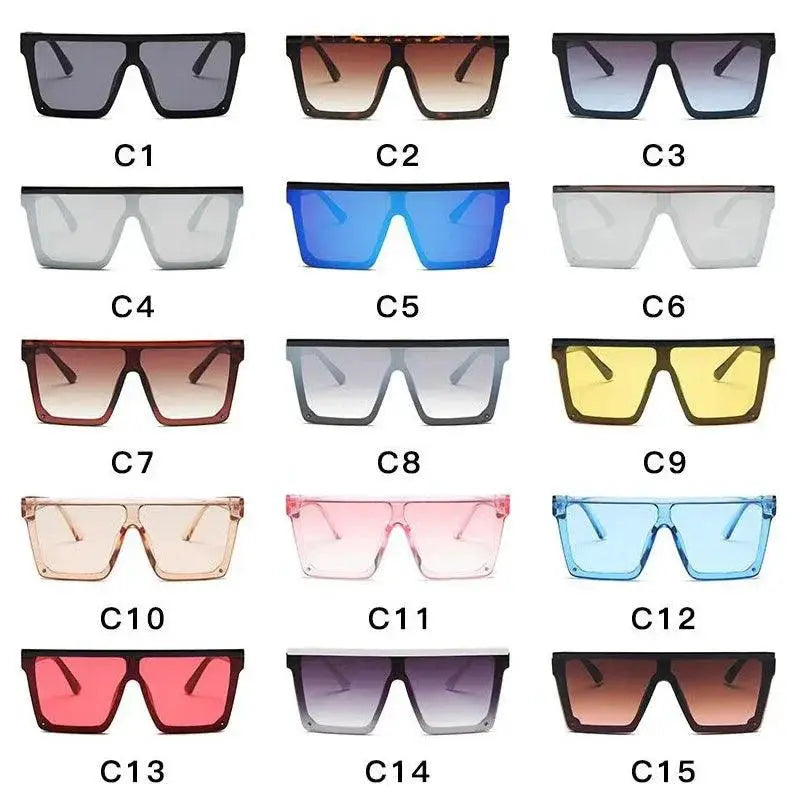 Unisex Oversized Square Sunglasses With UV Protection