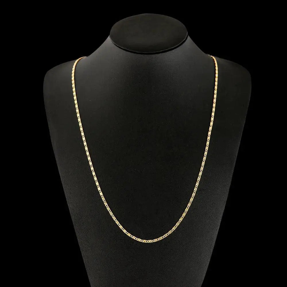 Gold Charm Chain Necklace Adjustable Elegant Jewelry
