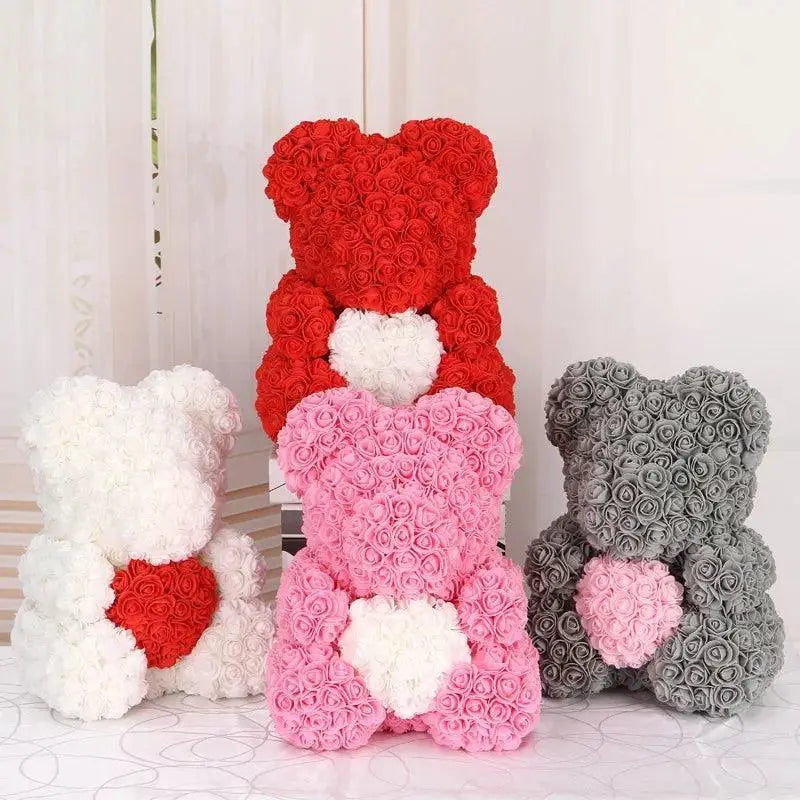 3cm Foam Rose Teddy Bear Flowers For DIY Wedding Decor