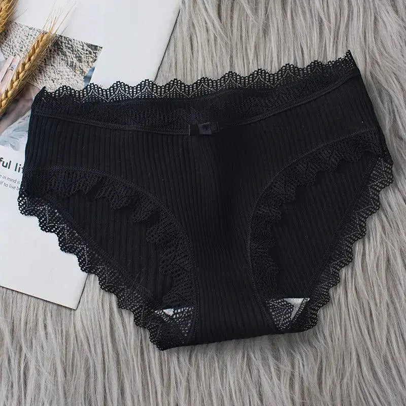 Soft Cotton Lace Panties Set Comfortable Lingerie Trio