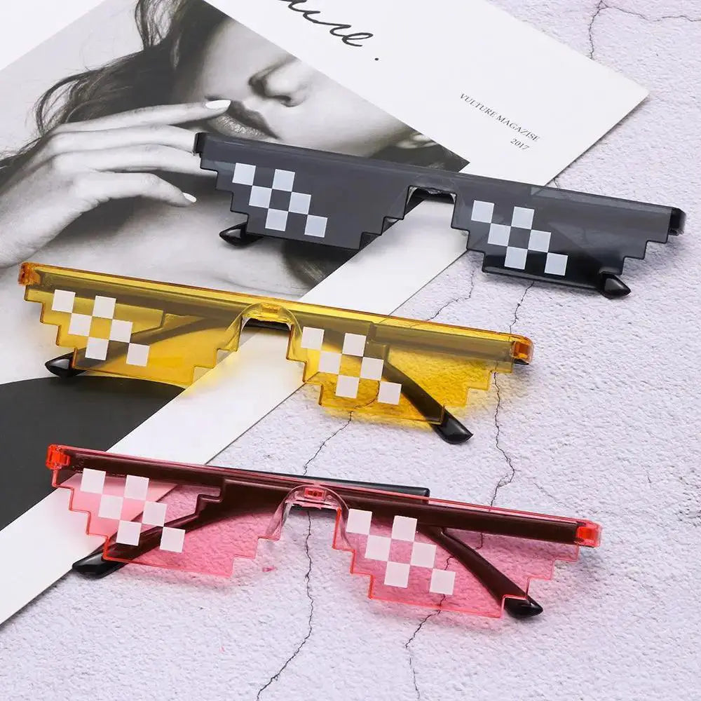 Funny Pixelated Mosaic Sunglasses for Gamers Shades