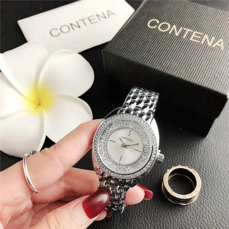 Luxury Gold Rhinestone Womens Watch Timeless Elegance