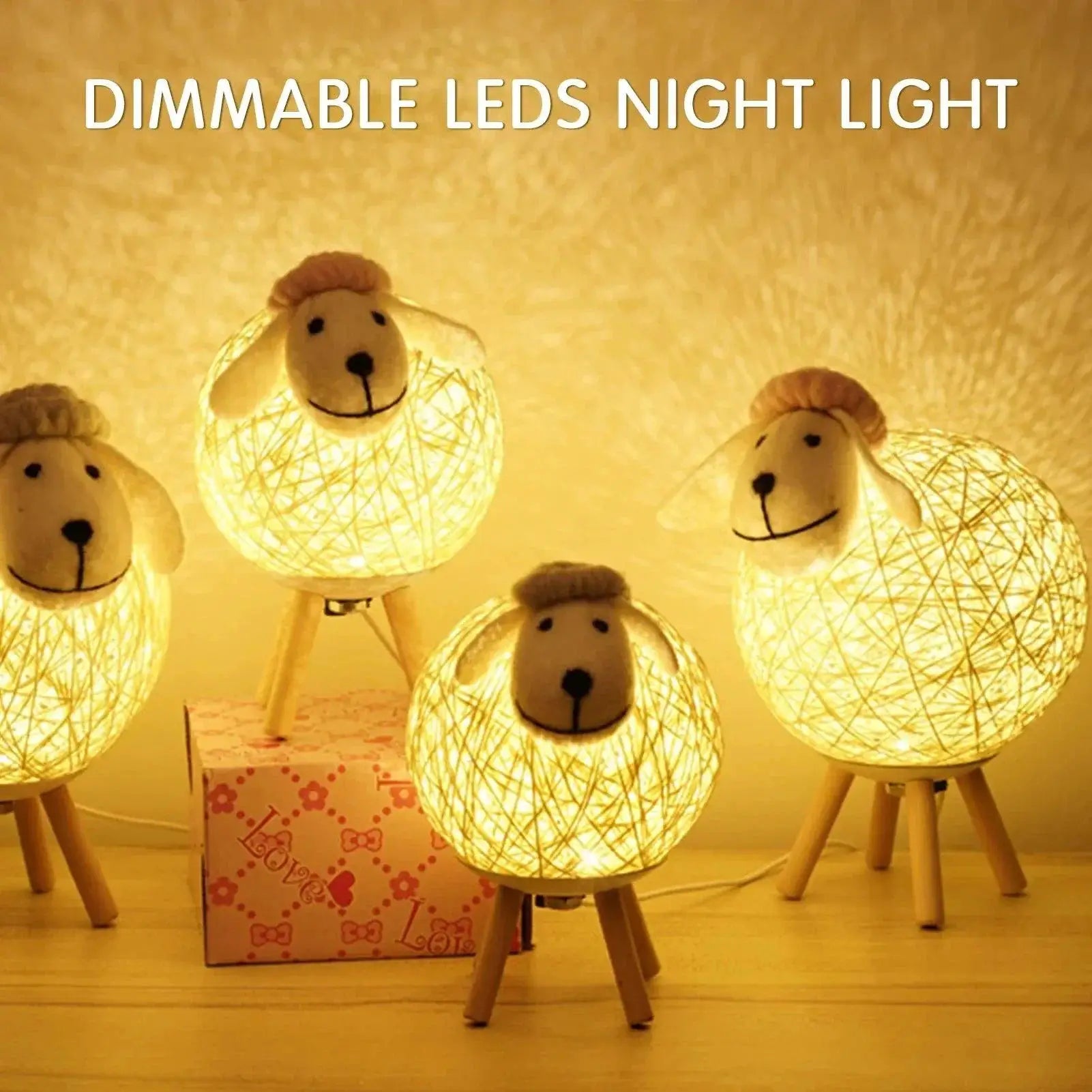 Dimming LED Night Light for Kids Cute Sheep Remote Lamp