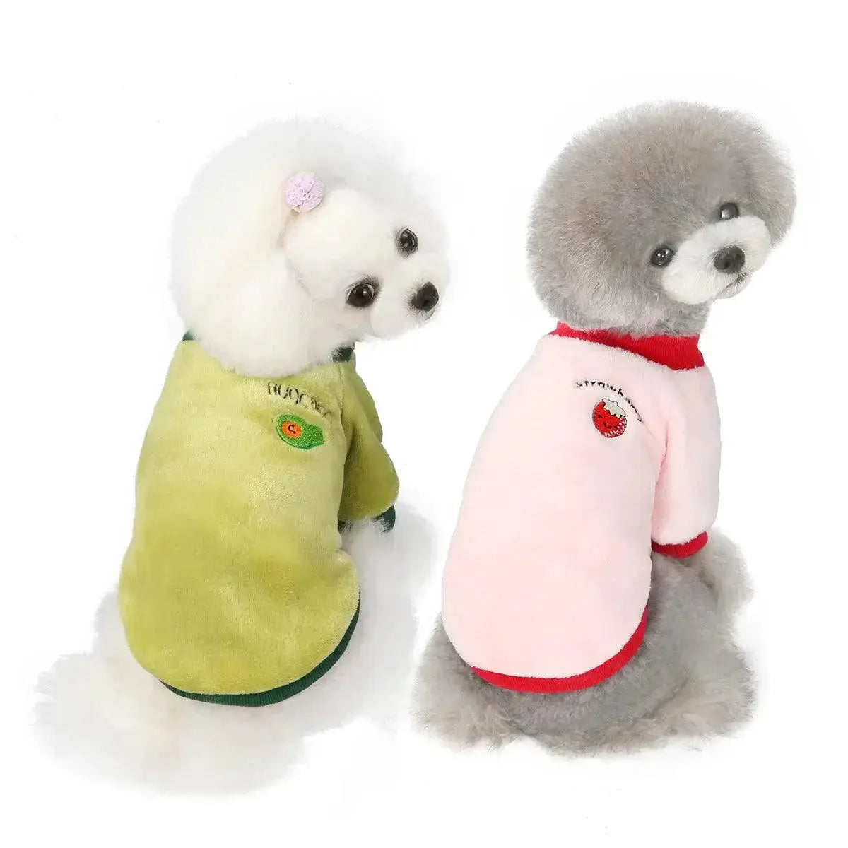 Winter Pet Fleece Coat Fruit Print Jacket For Dogs