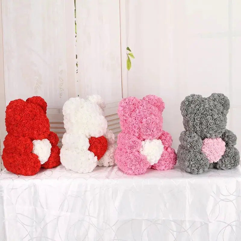 3cm Foam Rose Teddy Bear Flowers For DIY Wedding Decor